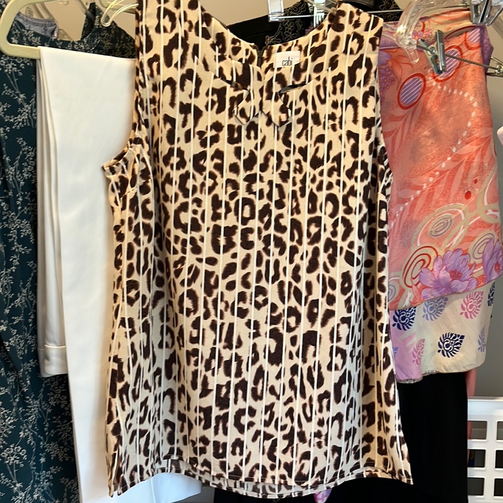 Cabi Ginger Top Tunic M leopard